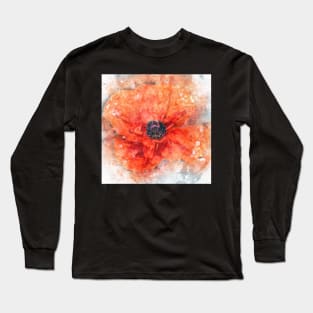 Floral Graphic Design, Poppy Watercolor Design Flower Lover Gifts Long Sleeve T-Shirt